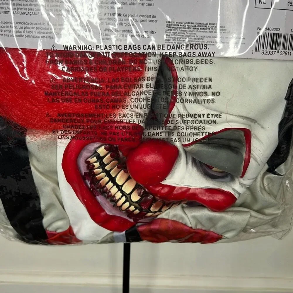 Amscan Creepy Clown Long Arm Illusion Halloween Costume Kids Size large New - Picture 6 of 7
